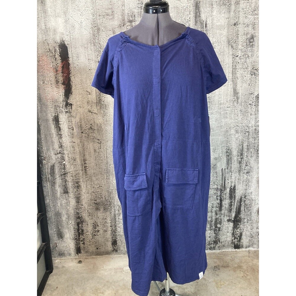 Gownies Maternity Nursing Gown/Sleep Dress XXL With Pockets Blue
